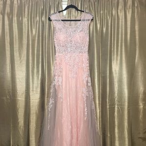 Gorgeous Pink Pearl embroider gown
